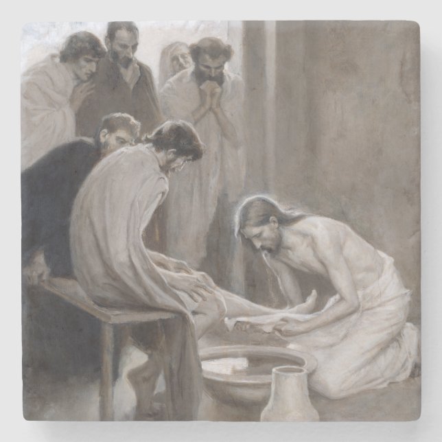 Albert Edelfilt - Jesus Tvättande fötter för lärli Stenunderlägg (Framsidan)