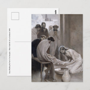 Albert Edelfilt - Jesus Tvättande fötter för lärli Vykort