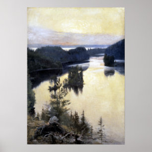 Albert Edelfilt Kaukola Ridge vid Sunset Poster