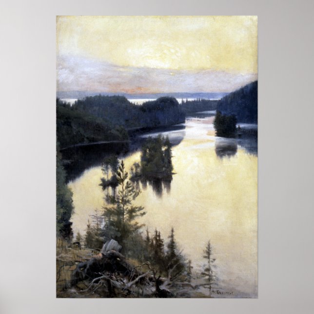 Albert Edelfilt Kaukola Ridge vid Sunset Poster (Framsidan)