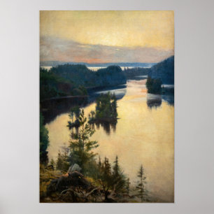 Albert Edelfilt - Kaukola Ridge vid Sunset Poster
