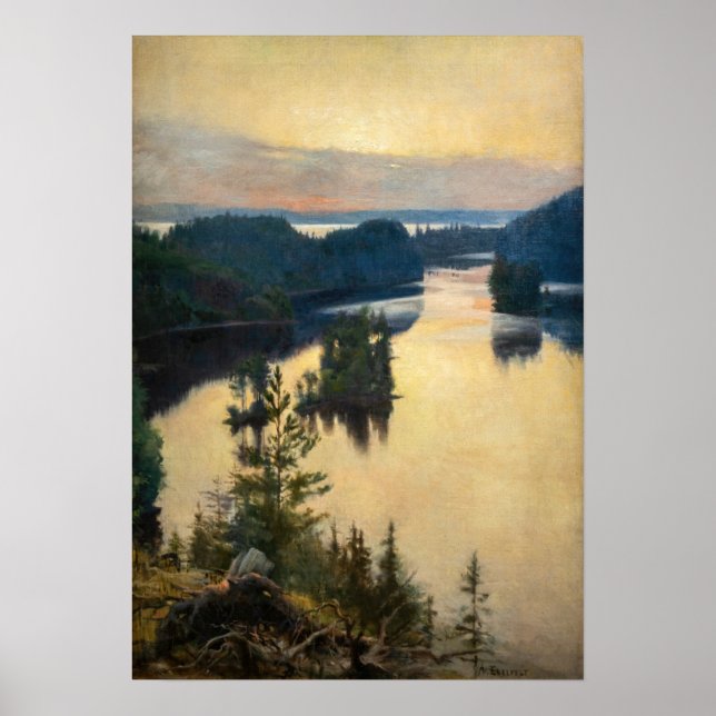 Albert Edelfilt - Kaukola Ridge vid Sunset Poster (Framsidan)