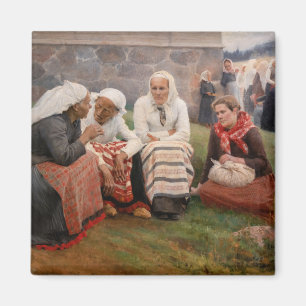Albert Edelfilt - Kvinnor utanför kyrkan Magnet