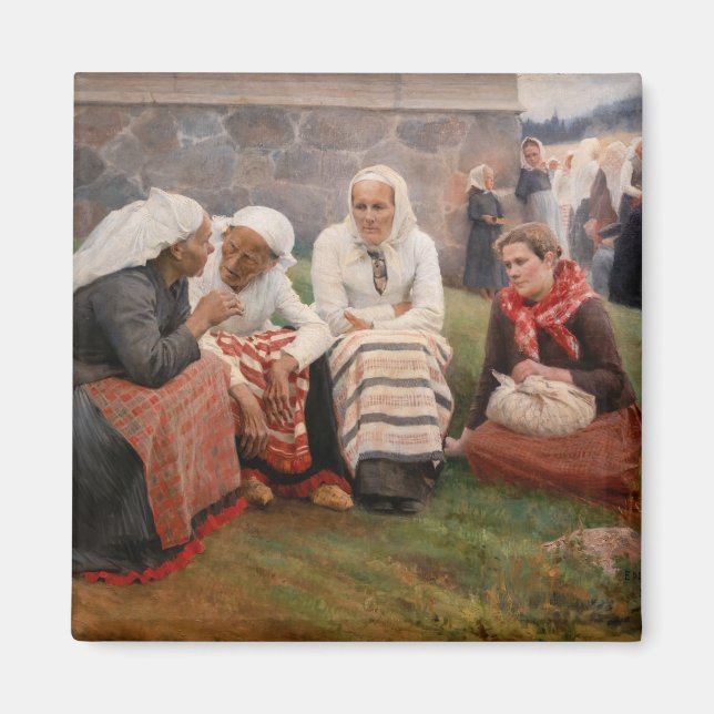 Albert Edelfilt - Kvinnor utanför kyrkan Magnet (Framsidan)