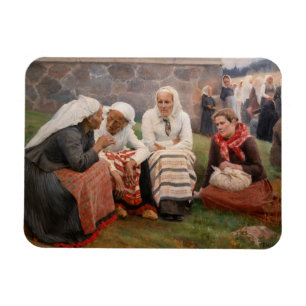 Albert Edelfilt - Kvinnor utanför kyrkan Magnet