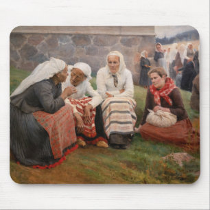Albert Edelfilt - Kvinnor utanför kyrkan Musmatta