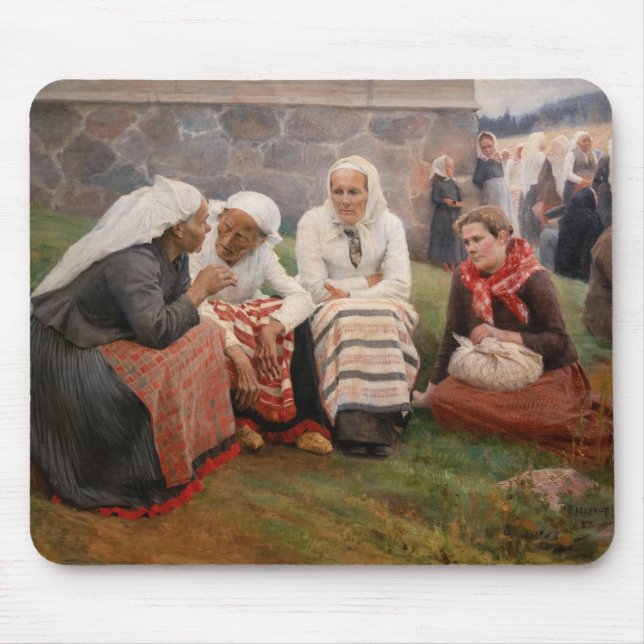 Albert Edelfilt - Kvinnor utanför kyrkan Musmatta (Framsidan)