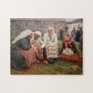 Albert Edelfilt - Kvinnor utanför kyrkan Pussel