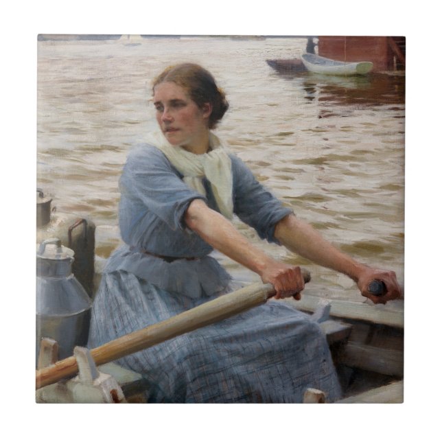 Albert Edelfilt - La Laitiere Kakelplatta (Framsidan)