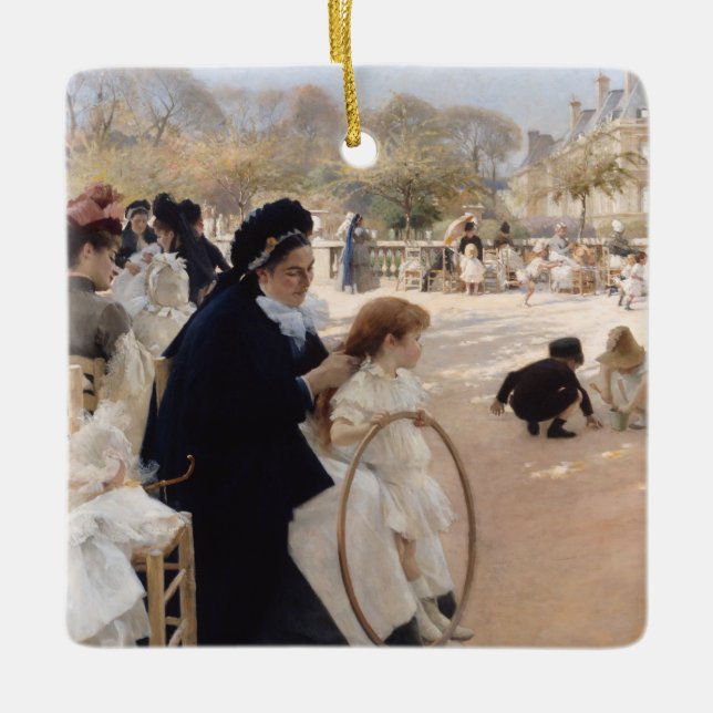 Albert Edelfilt - Luxemburg Gardens, Paris Julgransprydnad Keramik (Framsida)