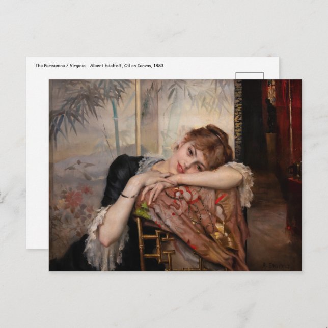 Albert Edelfilt - Parisienne/Virginie Vykort (Fram/baksida)