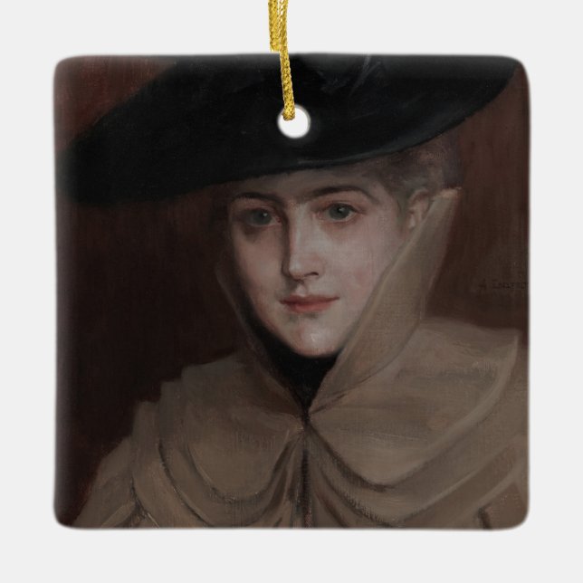 Albert Edelfilt - Porträtt i en Young Woman Julgransprydnad Keramik (Framsida)