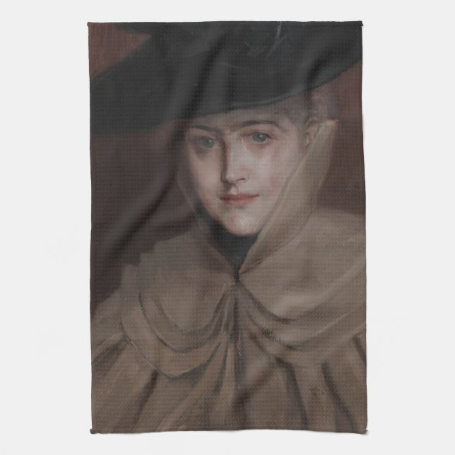 Albert Edelfilt - Porträtt i en Young Woman Kökshandduk (Vertikal)