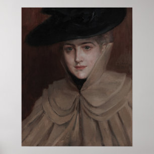 Albert Edelfilt - Porträtt i en Young Woman Poster