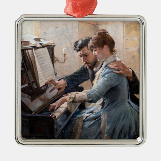 Albert Edelfilt - Spelar Piano Julgransprydnad Metall (Framsidan)