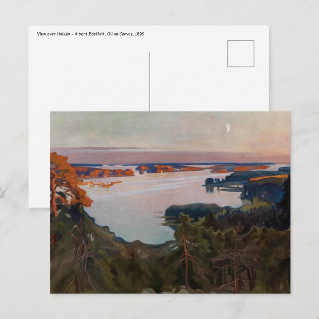 Albert Edelfilt - Vy över Haikko Vykort (Fram/baksida)