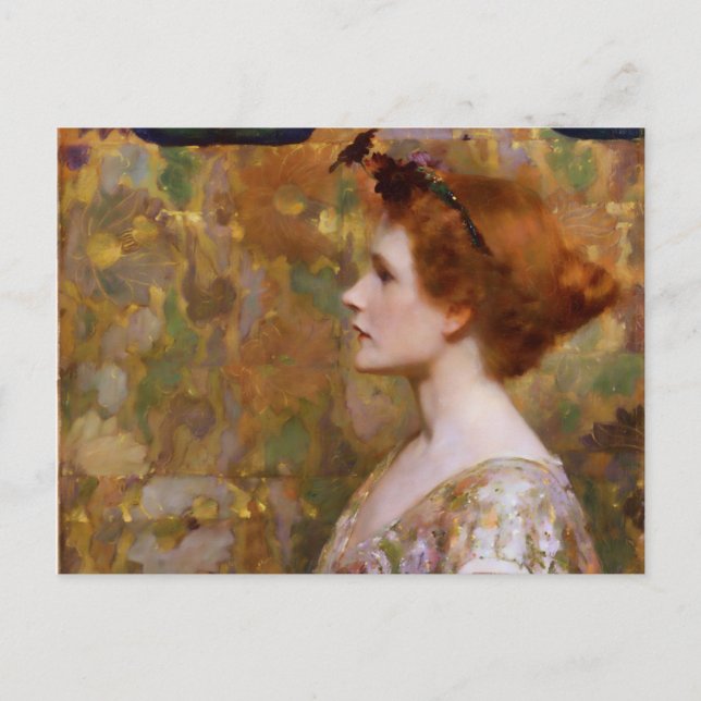 Albert Herter Woman med Red Hair Vykort (Framsida)