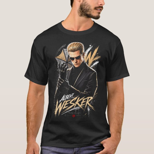 Albert Horror Wesker Art 14 | Basic Mörk T-Shirt (Framsida)
