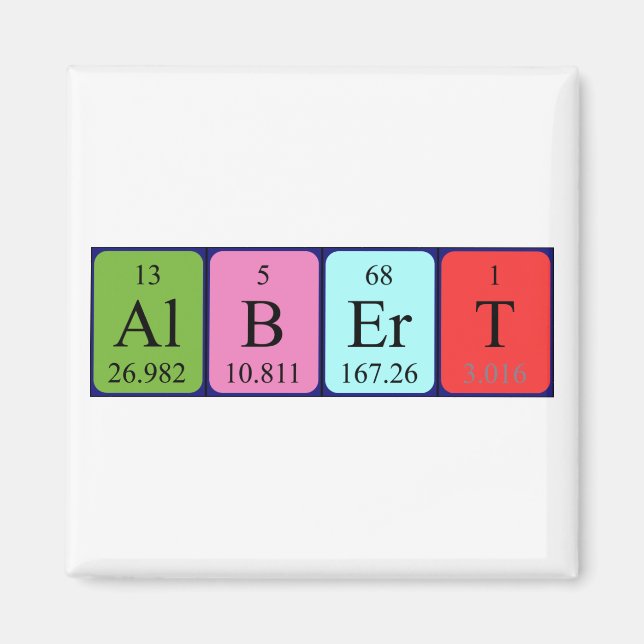 Albert periodisk bord namn magnet (Framsidan)