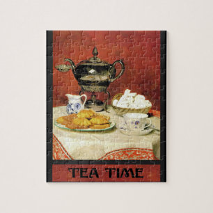 Albert Samuel Anker ~ Tea Time Postcard Pussel