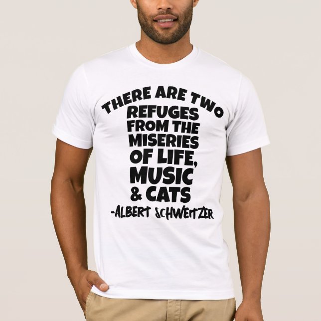 ALBERT SCHWEITZER CAT CATS & MUSIC T-SHIRTS (Framsida)