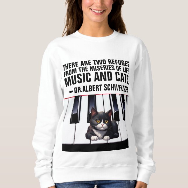 ALBERT SCHWEITZER KVOTMUSIK OCH KATTER T SHIRT (Framsida)