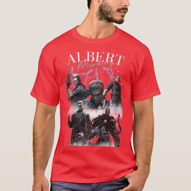 Albert Wesker Collage Resident Evil Poster Video G T Shirt (Framsida)