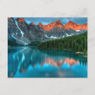 Alberta Canada Sjö Louise Summer Äventyr Vykort