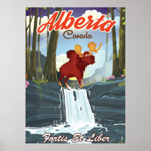 Alberta Canada-tecknadens reseaffisch Poster