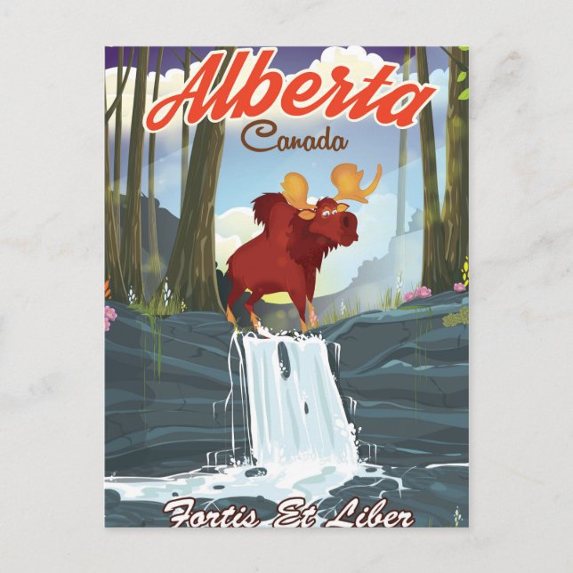 Alberta Canada-tecknadens reseaffisch Vykort (Framsida)