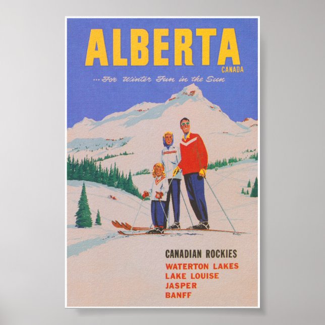 Alberta Canada Vintage Ski Poster (Framsidan)