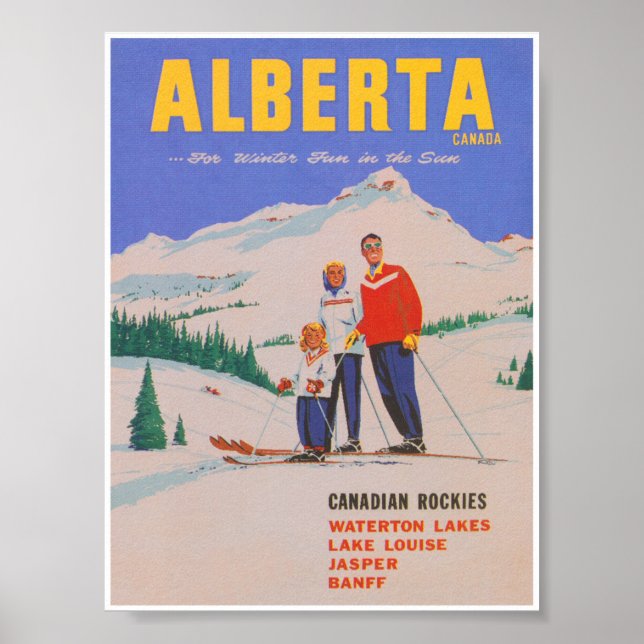 Alberta Canada Vintage Ski Poster (Framsidan)