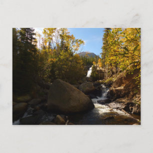 Alberta Falls på hösten i Rocky mountains Vykort