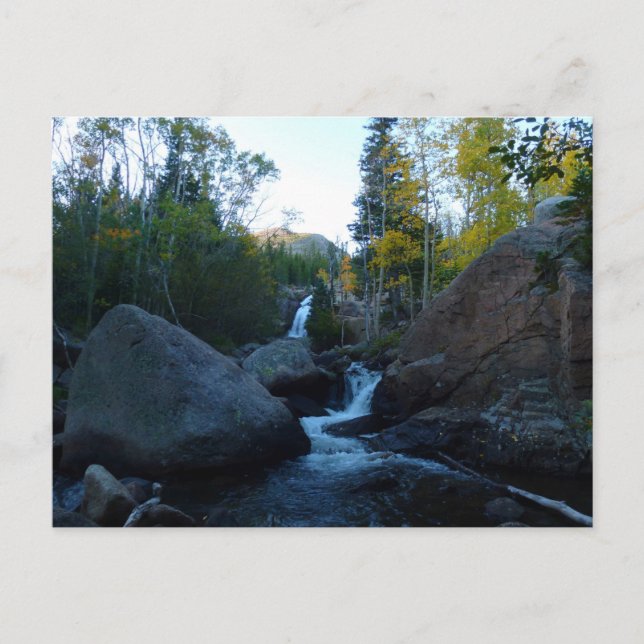 Alberta Falls vid Sunrise i Rocky mountains Vykort (Framsida)