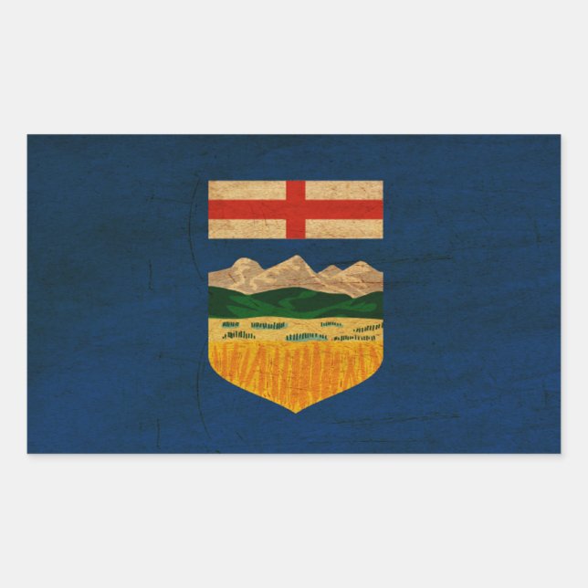 Alberta Flagga Rektangulärt Klistermärke (Framsida)