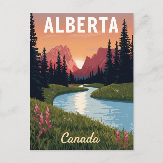 Alberta Kanada Klippiga bergen Vykort (Framsida)