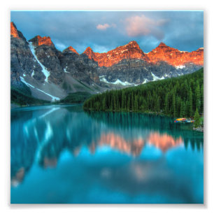 Alberta Kanada Sjö Louise Summer Äventyr Fototryck