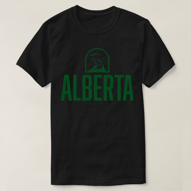 Alberta Mountain Goat Grönt T Shirt (Design framsida)