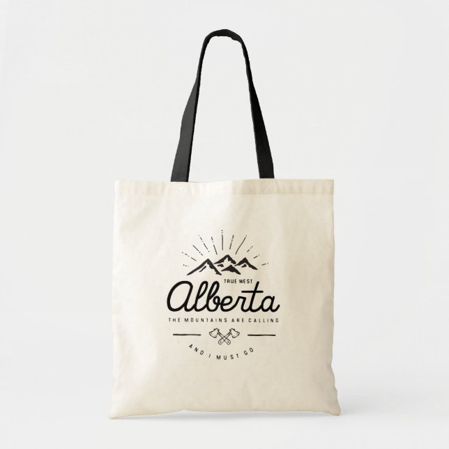 Alberta Mountains kallar jag måste gå Monokrom Tygkasse (Framsidan)