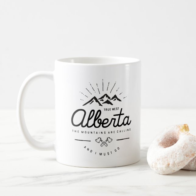Alberta Mountains säger att jag måste åka Monotone Kaffemugg (Med munk)