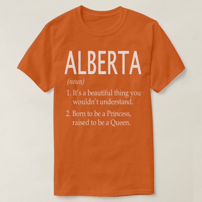 Alberta Namn Gift T Shirt (Design framsida)