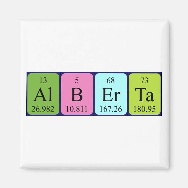 Alberta Periodisk bord namn magnet (Framsidan)