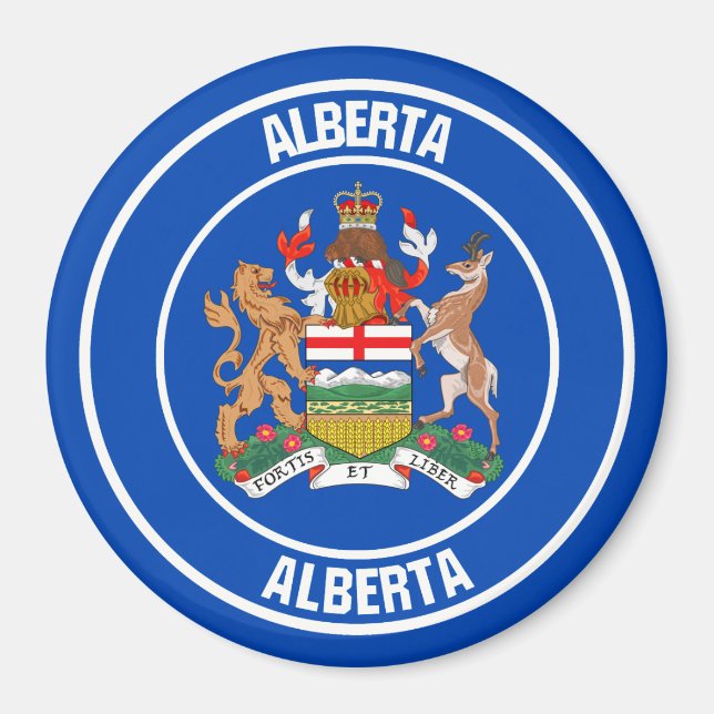 Alberta Round Emblem Magnet (Framsidan)