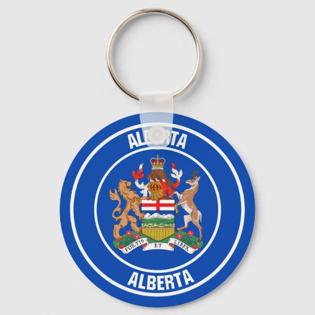 Alberta rund emblem nyckelring (Framsida)