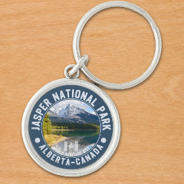 Alberta’s Jasper National Park Canada Rund Silverfärgad Nyckelring