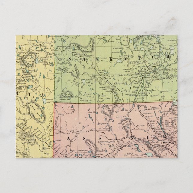 Alberta, Saskatchewan Vykort (Framsida)