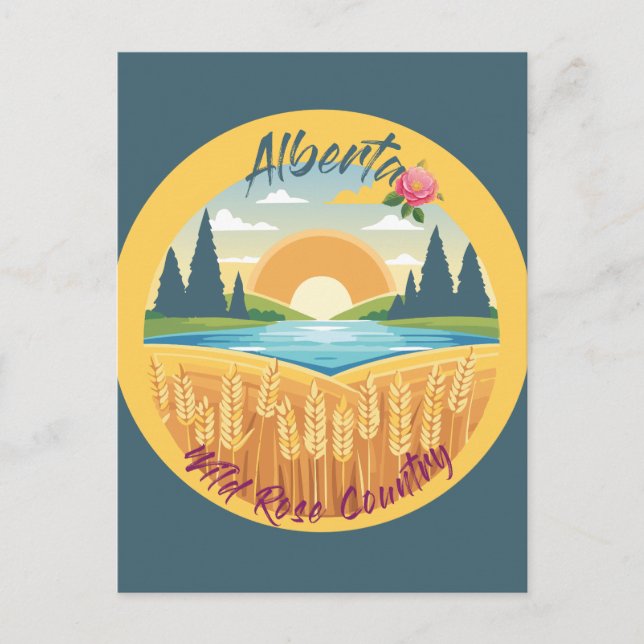 Alberta: Vild Ro Land Vykort (Framsida)