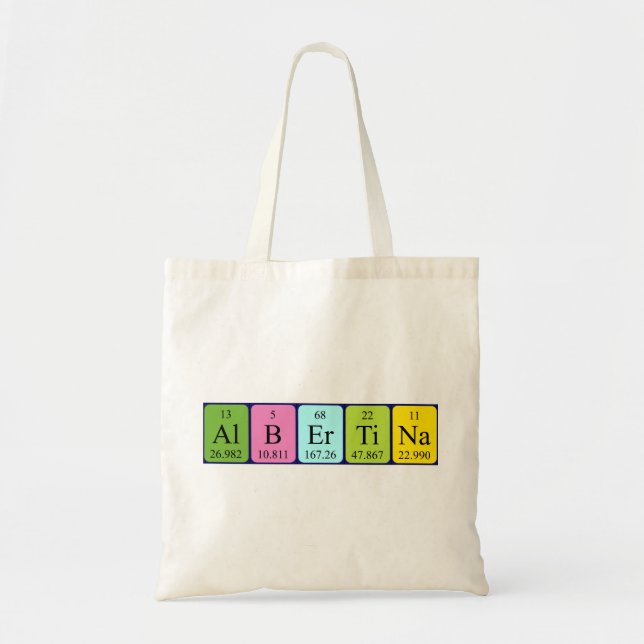 Albertina Periodisk bord namn tote bag Tygkasse (Framsidan)