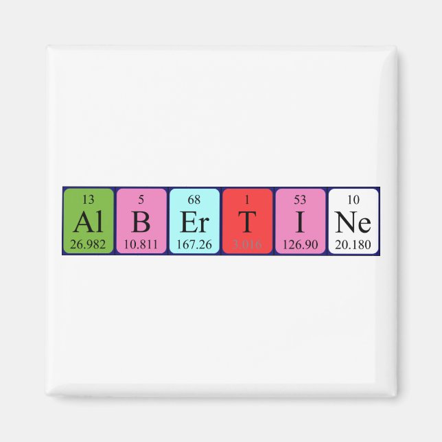 Albertine periodisk bord namn magnet (Framsidan)