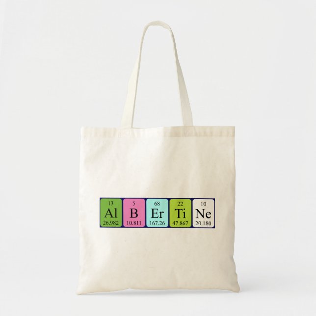 Albertine Periote bord namn tote bag Tygkasse (Framsidan)